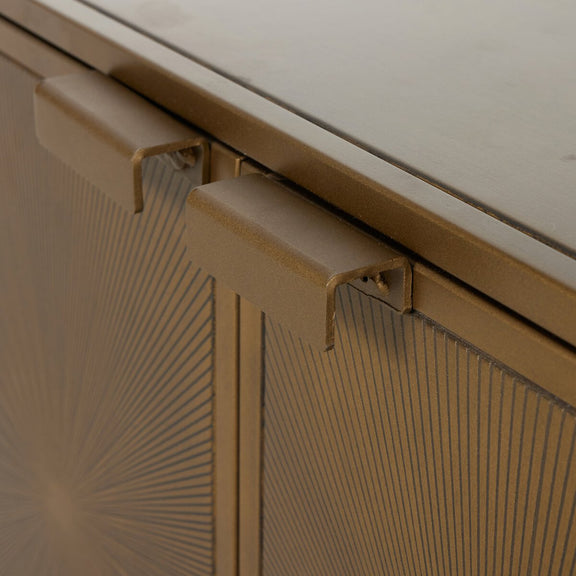 Sunburst Cabinet Nightstand - Aged Brass Pc