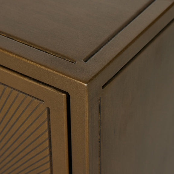 Sunburst Cabinet Nightstand - Aged Brass Pc