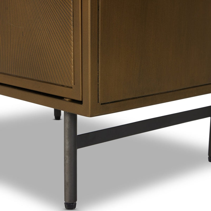 Sunburst Cabinet Nightstand - Aged Brass Pc