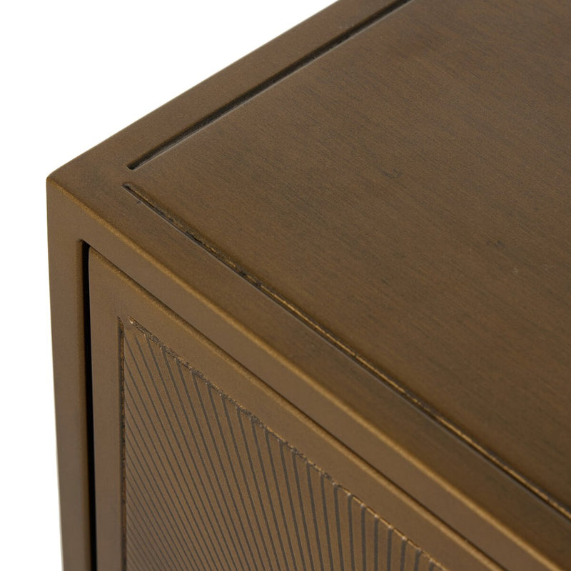 Sunburst Cabinet Nightstand - Aged Brass Pc