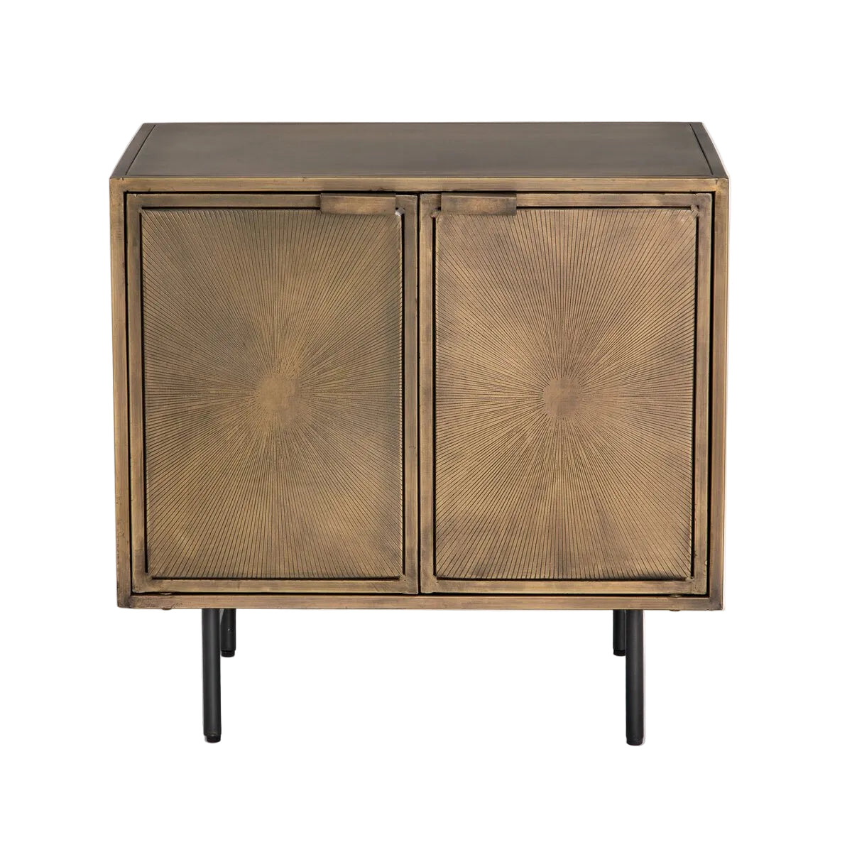 Sunburst Cabinet Nightstand - Aged Brass Pc
