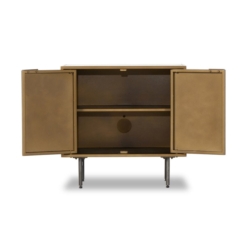 Sunburst Cabinet Nightstand - Aged Brass Pc