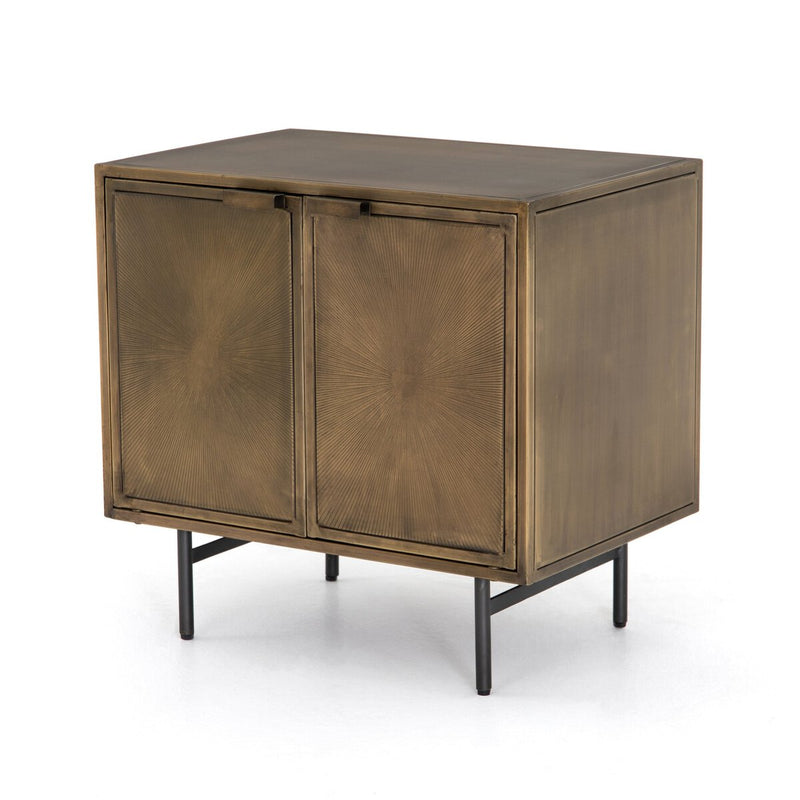 Sunburst Cabinet Nightstand - Aged Brass Pc