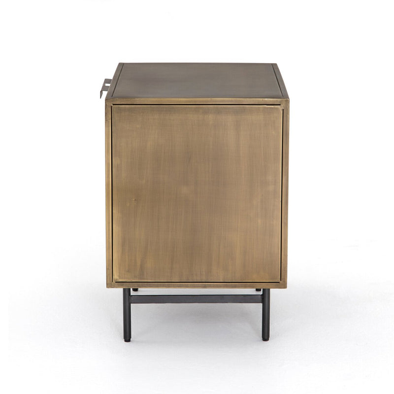 Sunburst Cabinet Nightstand - Aged Brass Pc