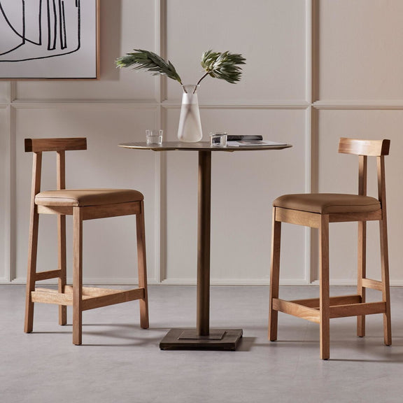 Fannin Bar + Counter Table - Acid Etched Aged Brass