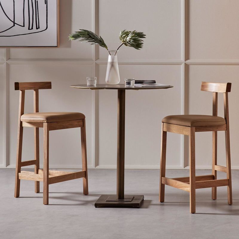 Fannin Bar + Counter Table - Acid Etched Aged Brass