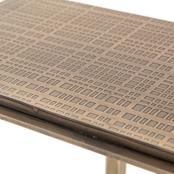 Acid Etch C Table - Acid Etched Aged Brass