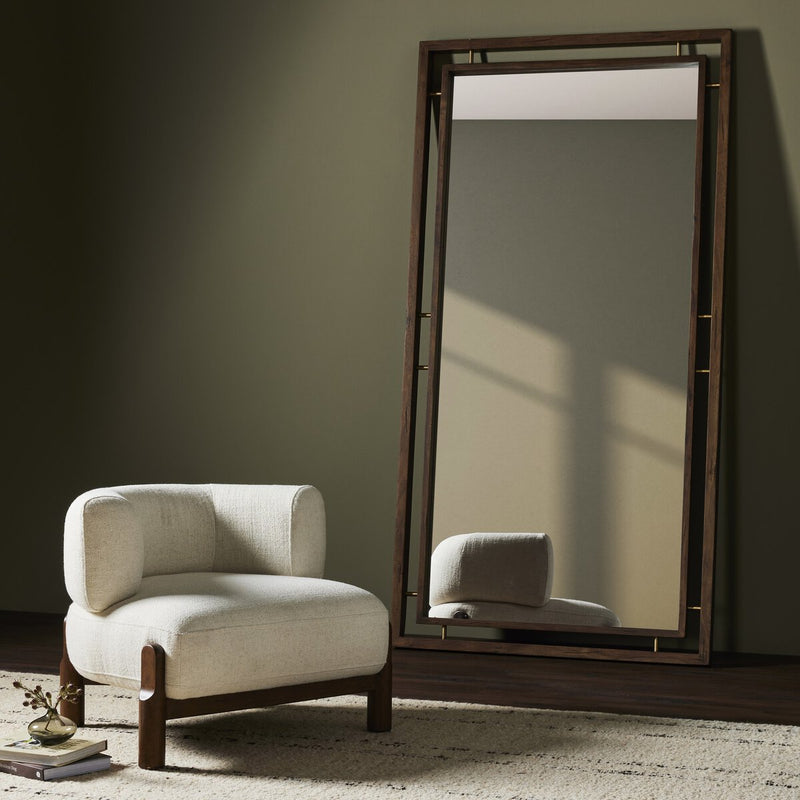 Belmundo Floor Mirror - Antique Brass
