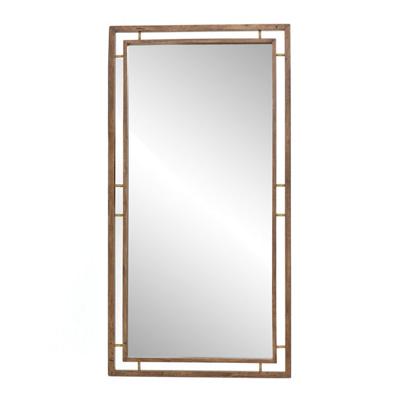 Belmundo Floor Mirror - Antique Brass