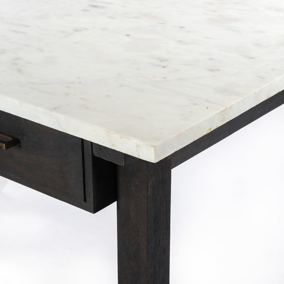 Cayson Kitchen Island - Polished White Marble