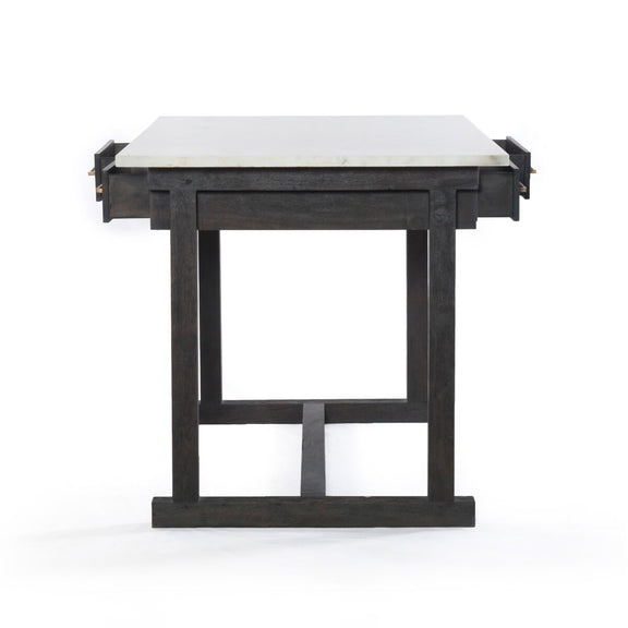 Cayson Kitchen Island - Polished White Marble