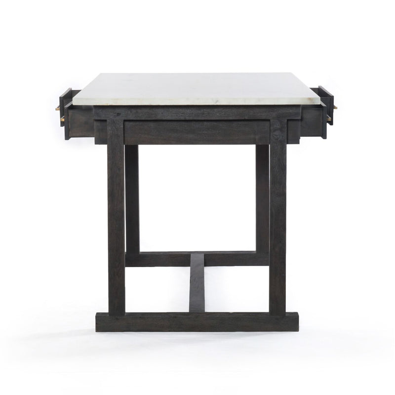 Cayson Kitchen Island - Polished White Marble