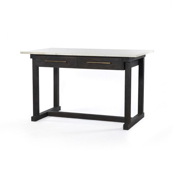 Cayson Kitchen Island - Polished White Marble
