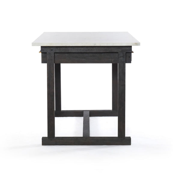 Cayson Kitchen Island - Polished White Marble