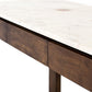 Everton Kitchen Island - Polished White Marble