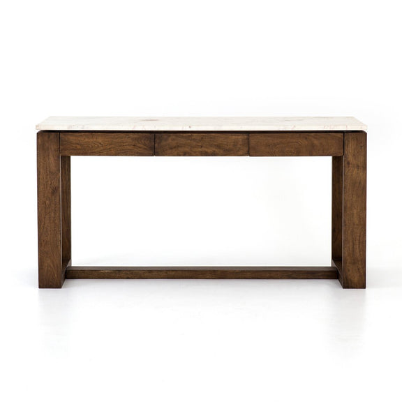 Everton Kitchen Island - Polished White Marble