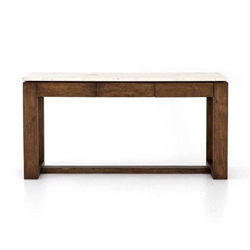 Everton Kitchen Island - Polished White Marble