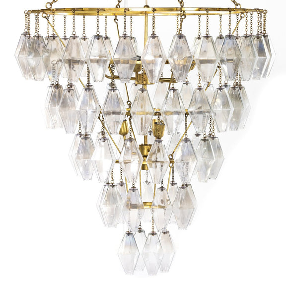 Adeline Large Round Chandelier - Iridescent Glass