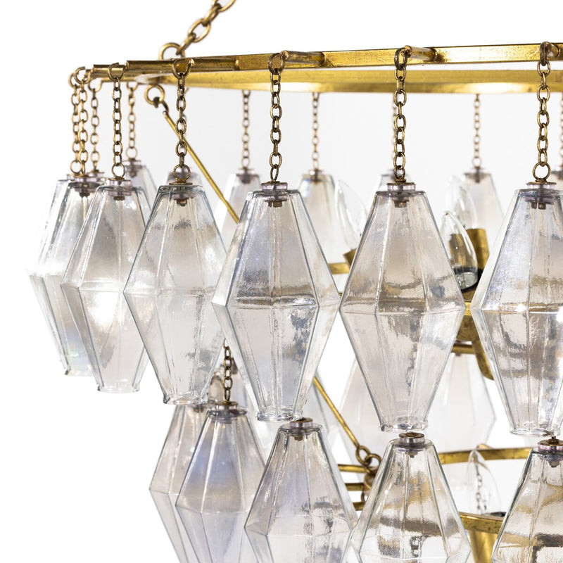 Adeline Large Round Chandelier - Iridescent Glass