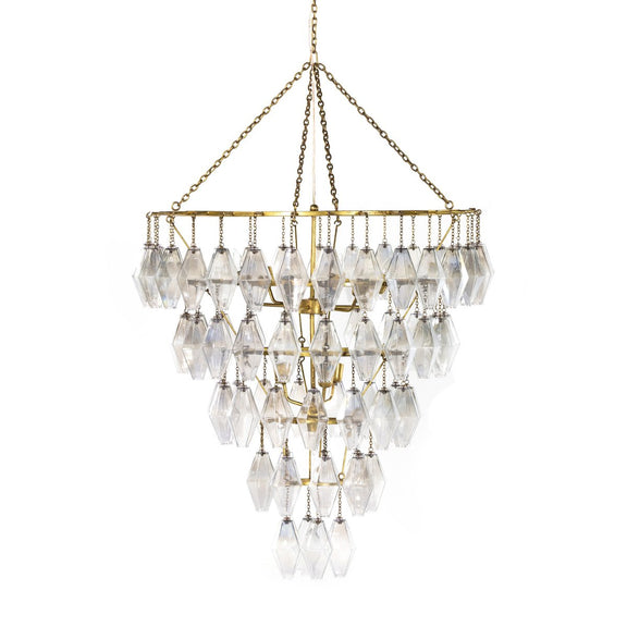 Adeline Large Round Chandelier - Iridescent Glass