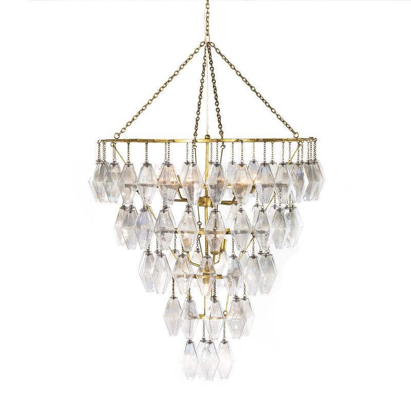 Adeline Large Round Chandelier - Iridescent Glass