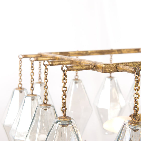 Adeline Rectangular Chandelier - Iridescent Glass