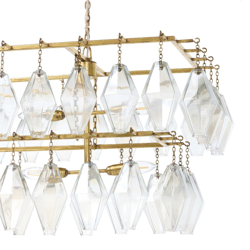 Adeline Rectangular Chandelier - Iridescent Glass
