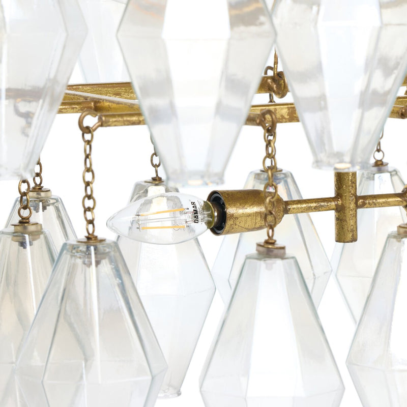 Adeline Rectangular Chandelier - Iridescent Glass