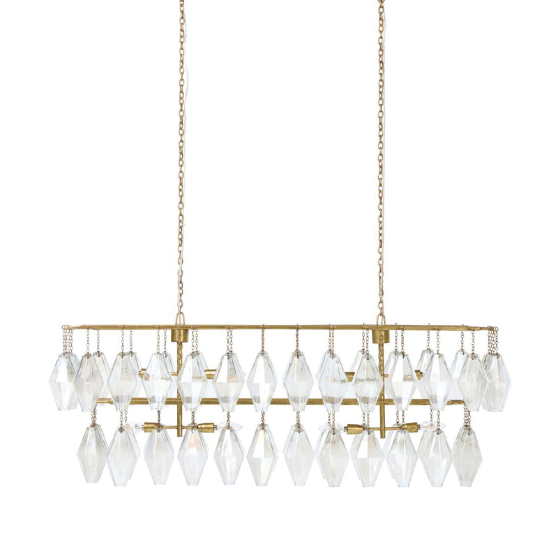 Adeline Rectangular Chandelier - Iridescent Glass