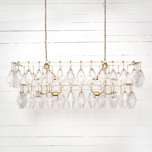 Adeline Rectangular Chandelier - Iridescent Glass