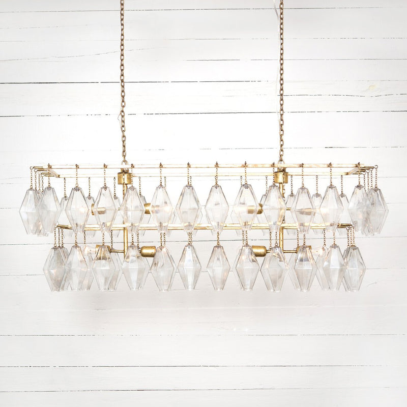Adeline Rectangular Chandelier - Iridescent Glass