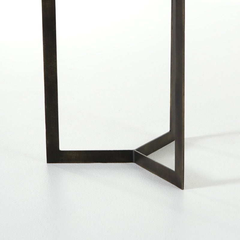 Kiva End Table - Polished White Marble