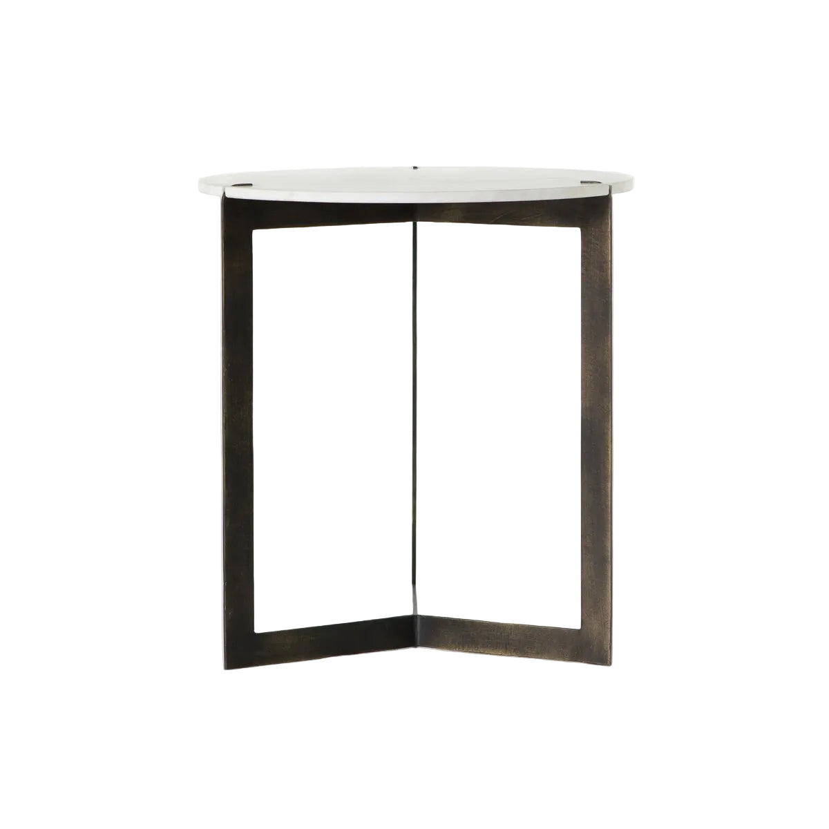 Kiva End Table - Polished White Marble