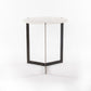 Kiva End Table - Polished White Marble