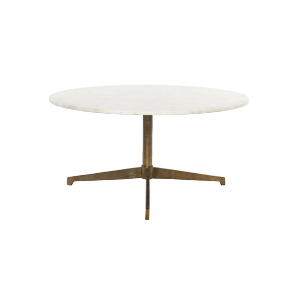 Helen Round Coffee Table - Polished White Marble