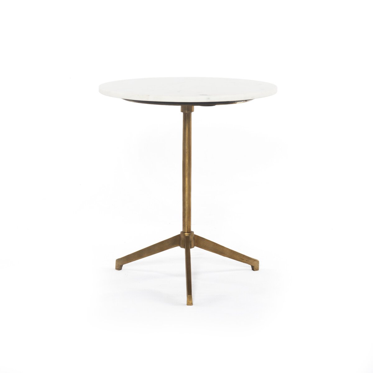 Helen End Table - Polished White Marble