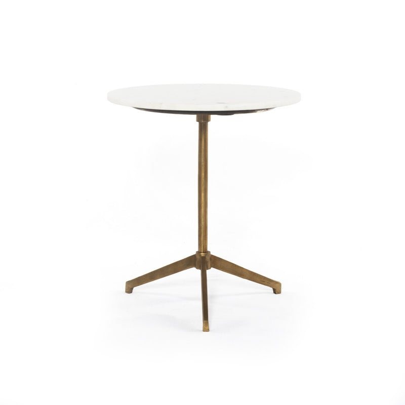 Helen End Table - Polished White Marble