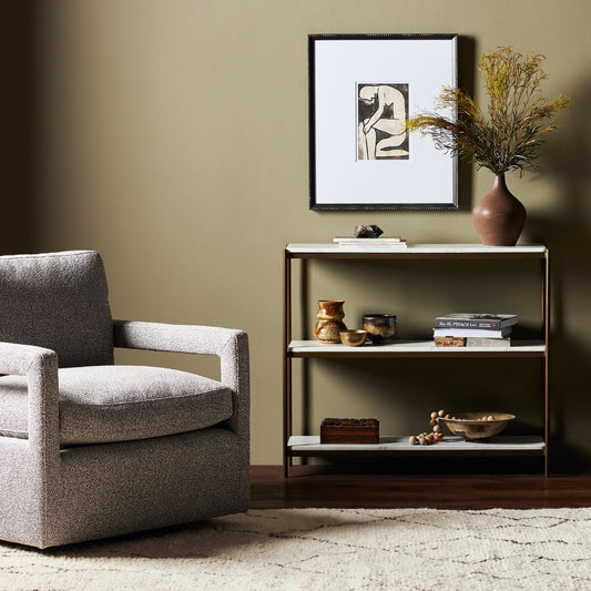 Felix Small Console Table - Antique Brass