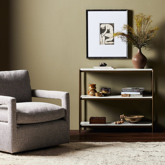 Felix Small Console Table - Antique Brass
