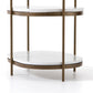 Felix Oval Nightstand - Polished White Marble