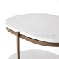 Felix Oval Nightstand - Polished White Marble