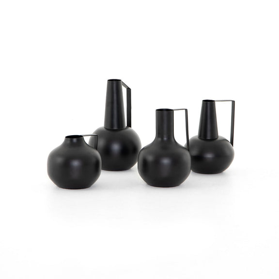 Aleta Vases, Set Of 4 - Matte Black