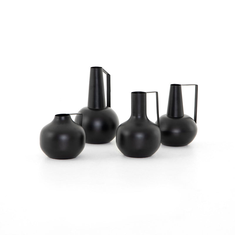 Aleta Vases, Set Of 4 - Matte Black