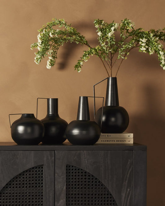 Aleta Vases, Set Of 4 - Matte Black