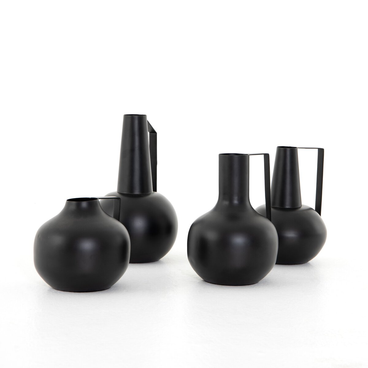 Aleta Vases, Set Of 4 - Matte Black