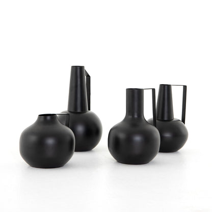 Aleta Vases, Set Of 4 - Matte Black