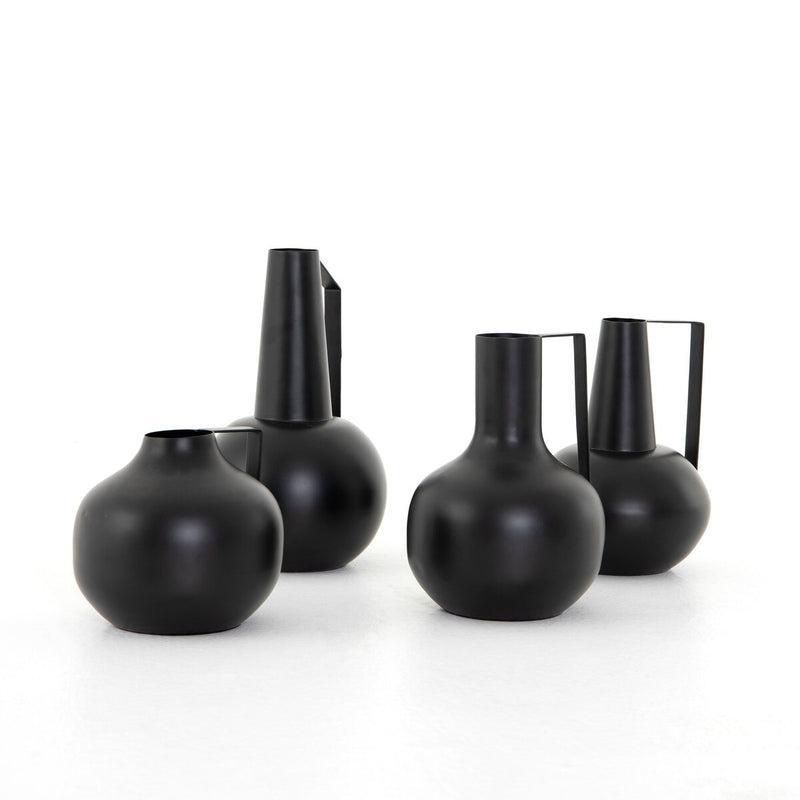 Aleta Vases, Set Of 4 - Matte Black