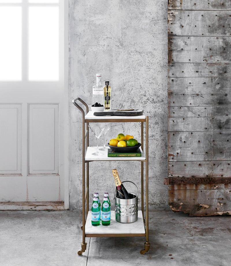 Felix Bar Cart - Antique Brass