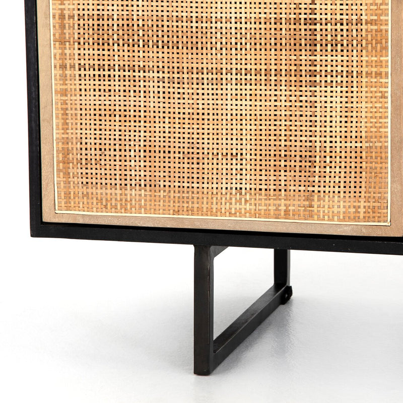 Carmel Sideboard - Black Wash & Natural Cane