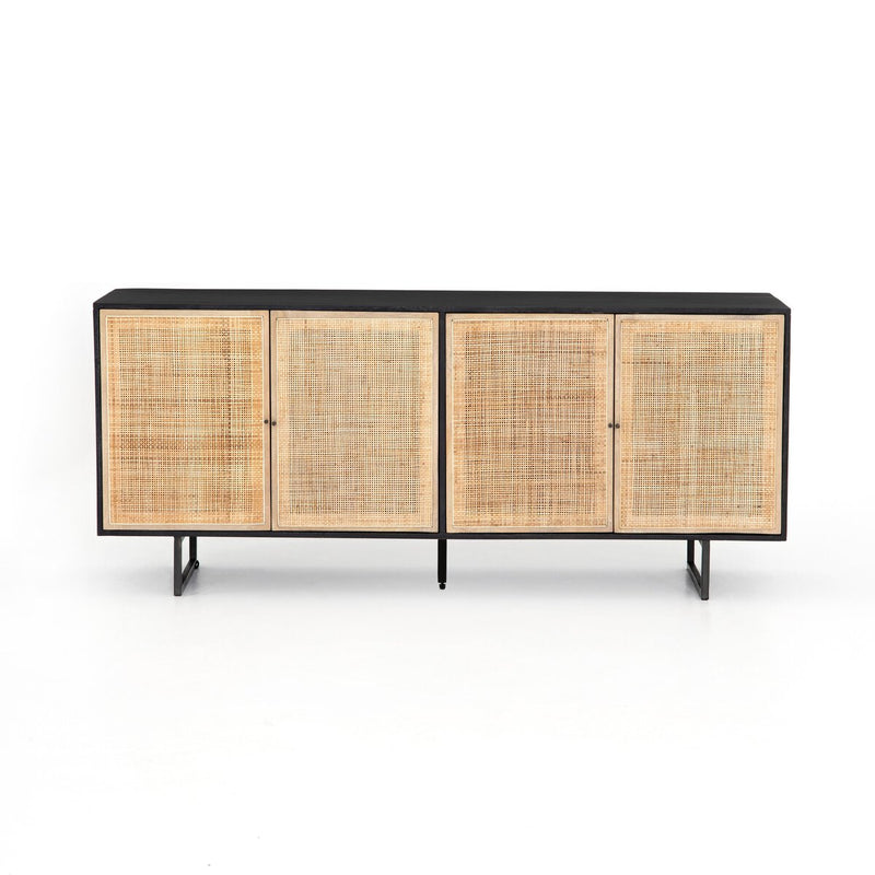 Carmel Sideboard - Black Wash & Natural Cane